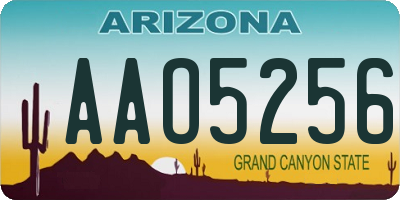 AZ license plate AAO5256