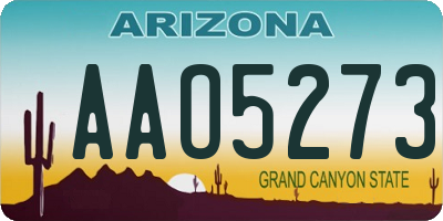 AZ license plate AAO5273