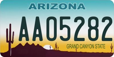 AZ license plate AAO5282