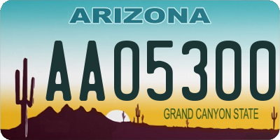 AZ license plate AAO5300