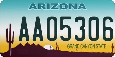 AZ license plate AAO5306