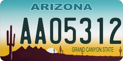 AZ license plate AAO5312