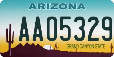 AZ license plate AAO5329