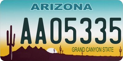 AZ license plate AAO5335