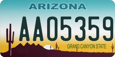 AZ license plate AAO5359