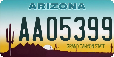AZ license plate AAO5399
