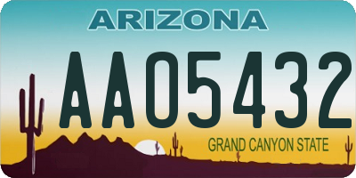 AZ license plate AAO5432