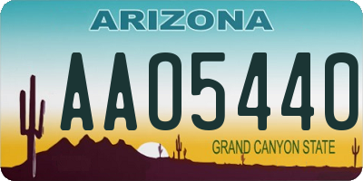 AZ license plate AAO5440