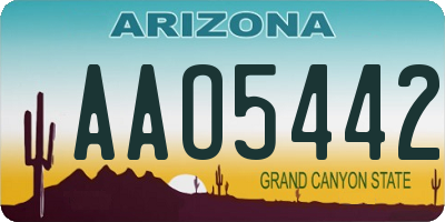 AZ license plate AAO5442