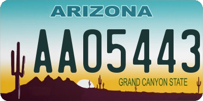 AZ license plate AAO5443