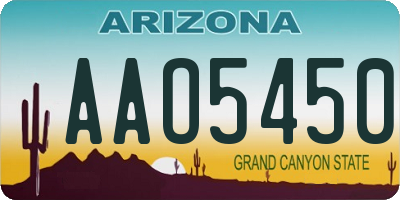 AZ license plate AAO5450