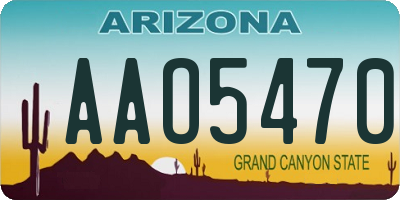 AZ license plate AAO5470