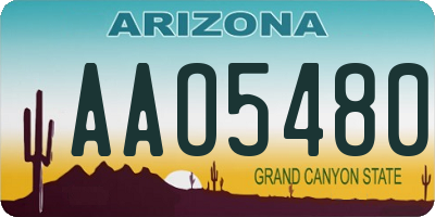 AZ license plate AAO5480