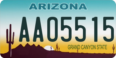 AZ license plate AAO5515