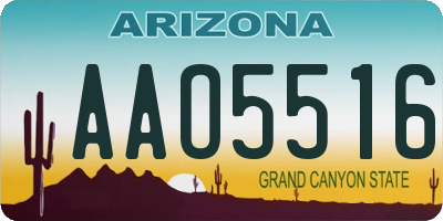AZ license plate AAO5516