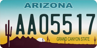 AZ license plate AAO5517