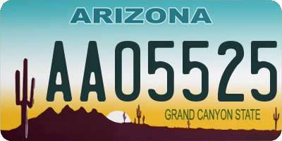 AZ license plate AAO5525