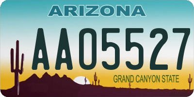 AZ license plate AAO5527