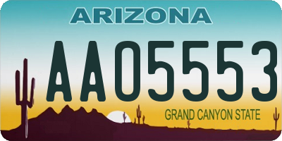 AZ license plate AAO5553