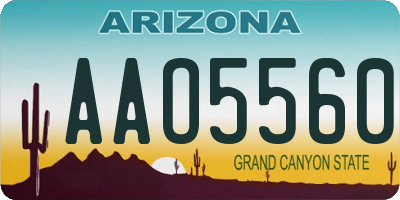 AZ license plate AAO5560