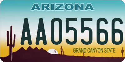 AZ license plate AAO5566