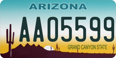 AZ license plate AAO5599