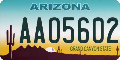 AZ license plate AAO5602