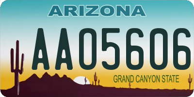 AZ license plate AAO5606