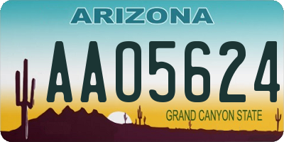 AZ license plate AAO5624