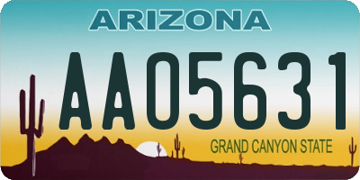 AZ license plate AAO5631
