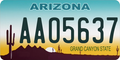 AZ license plate AAO5637
