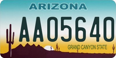 AZ license plate AAO5640