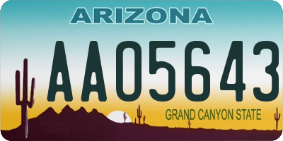AZ license plate AAO5643