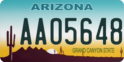 AZ license plate AAO5648