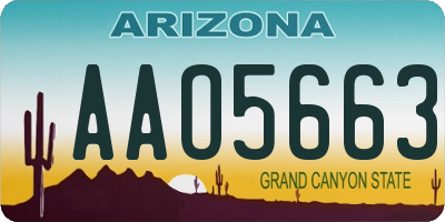 AZ license plate AAO5663
