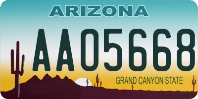 AZ license plate AAO5668