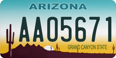 AZ license plate AAO5671