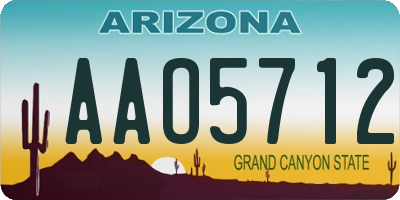 AZ license plate AAO5712