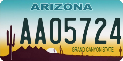 AZ license plate AAO5724