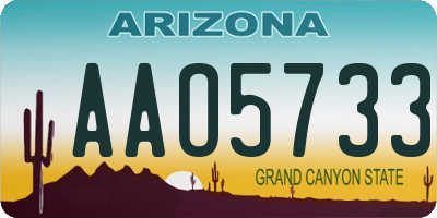 AZ license plate AAO5733