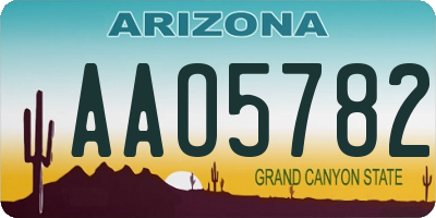 AZ license plate AAO5782