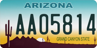 AZ license plate AAO5814