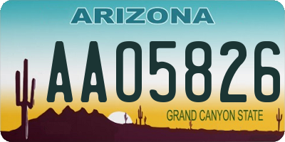 AZ license plate AAO5826