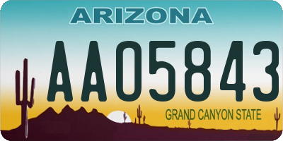 AZ license plate AAO5843