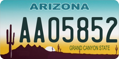 AZ license plate AAO5852