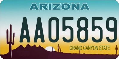 AZ license plate AAO5859