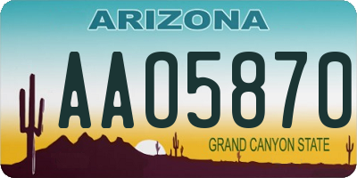 AZ license plate AAO5870