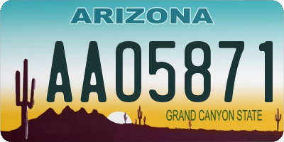 AZ license plate AAO5871