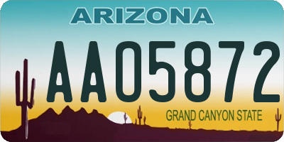 AZ license plate AAO5872