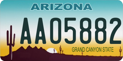 AZ license plate AAO5882